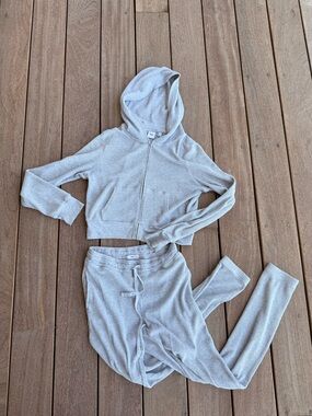 Bundle of TNA Lightweight Waffle Cropped Hoodie and Jogger